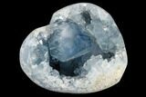 Crystal Filled Celestine (Celestite) Heart Geode - Madagascar #117326-2